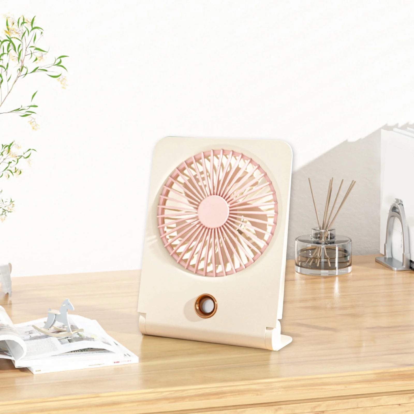 Portable Misting Fan, USB Rechargeable Personal Cooling Mister Fan with 3 Speeds, Small Desk Spray Mist Fan for Home Office Travel Outdoors