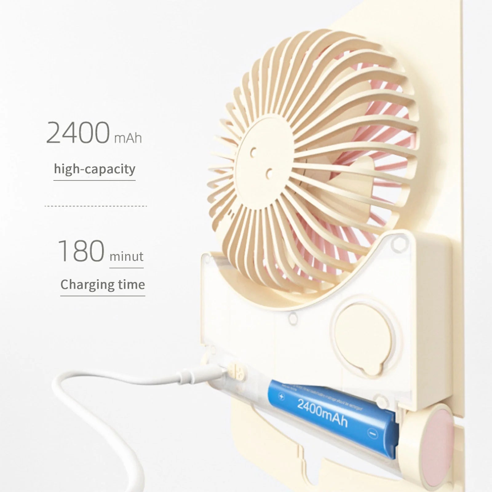 Portable Misting Fan, USB Rechargeable Personal Cooling Mister Fan with 3 Speeds, Small Desk Spray Mist Fan for Home Office Travel Outdoors